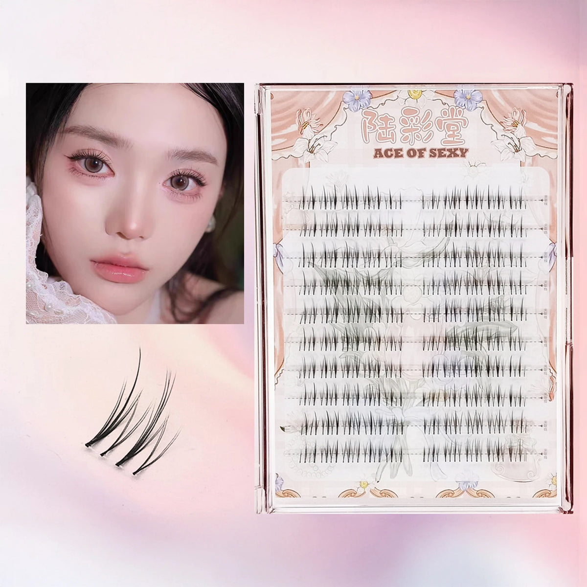 60/100pcs 3D Eyelash Extensions Curling Up Volume False Eyelashes DIY Cosplay Makeup for Women and Girls Cosmetic Supplies